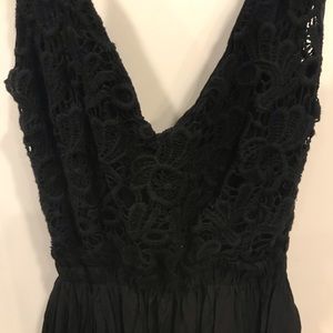 Black Lace Maxi Open Back Maxi Dress